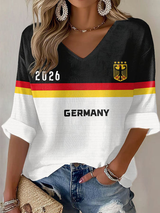 Germany World Cup Squad 2026 V-Neck Long Sleeve Shirt FIFA Merch Fan Gifts Idea