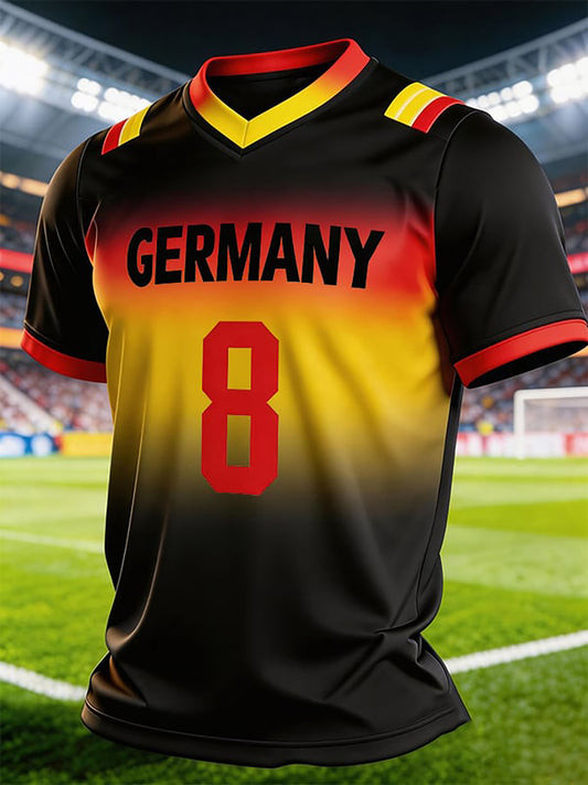 Germany World Cup Team V-Neck Shirt Germany Soccer Clothing For World Cup Fan