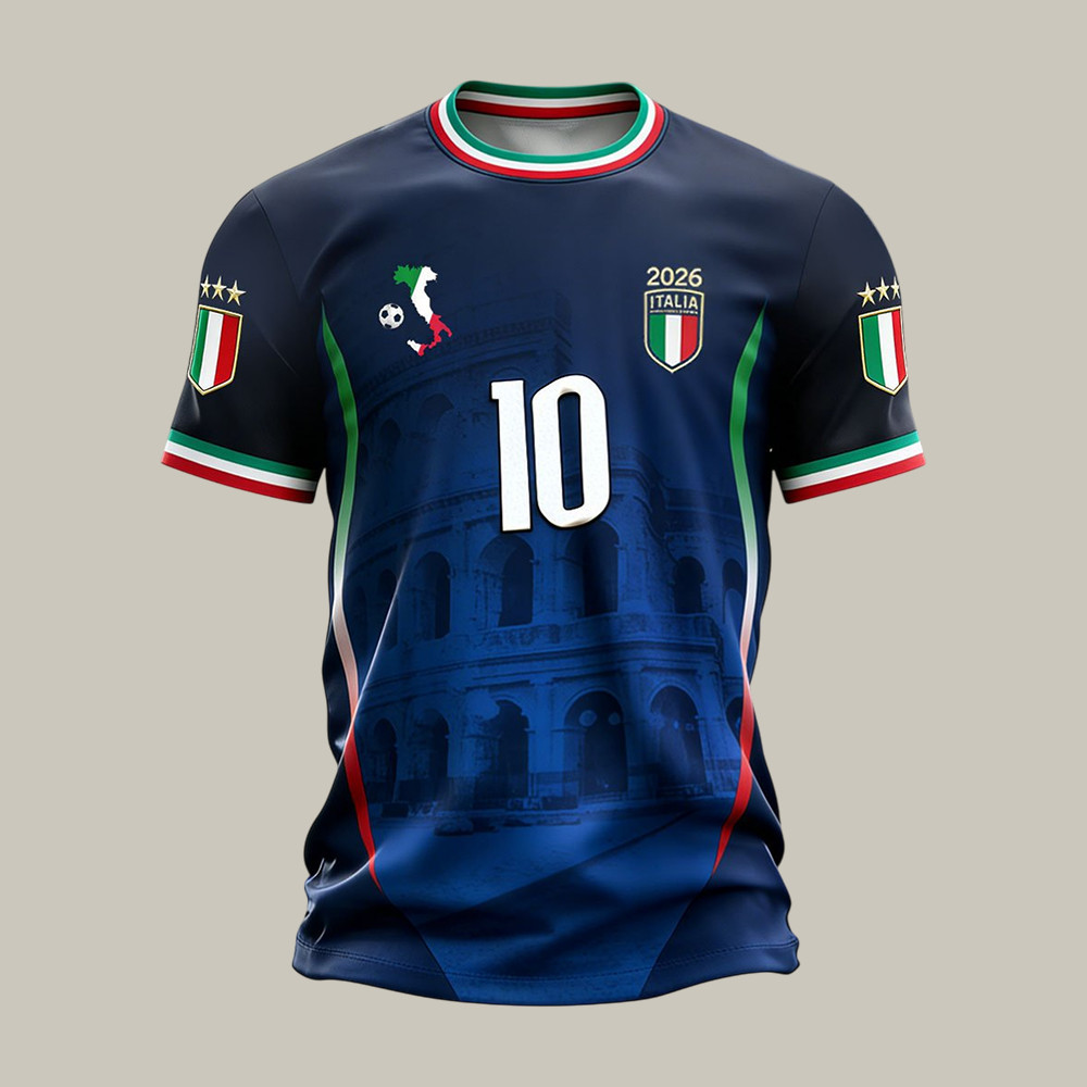 Italia FIFA World Cup 2026 10 T-Shirt Soccer Clothes Unique For Father's Day