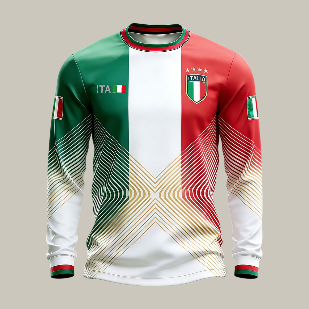 Italy FIFA World Cup 2026 Long Sleeve Shirt Soccer Apparel Game Day For Men
