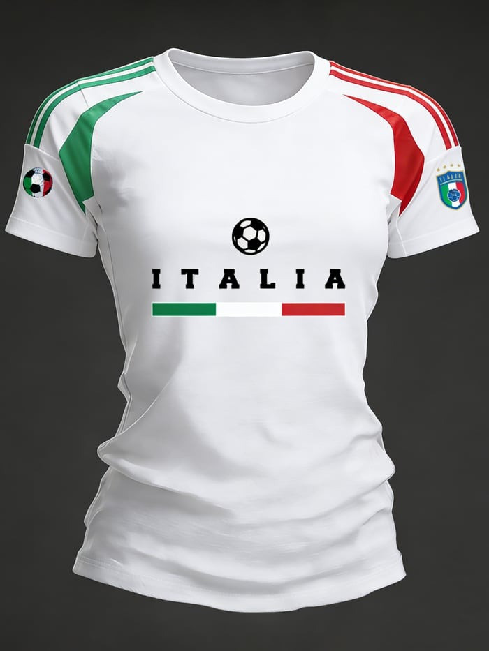 Italy World Cup 2026 Merch Team Italia Soccer Shirt Game Day Fashion For Her