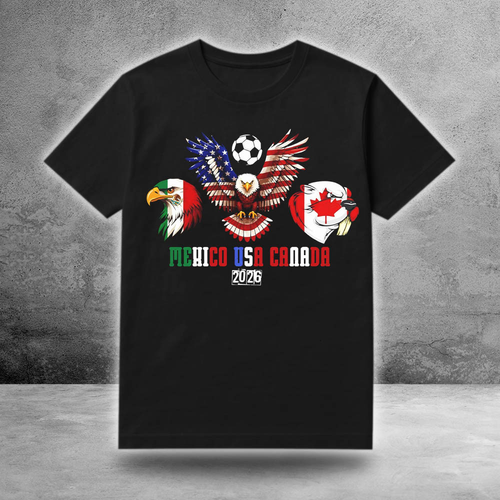 Mexico USA Canada 2026 Bird Shirt World Cup Merch Cool For Soccer Lovers