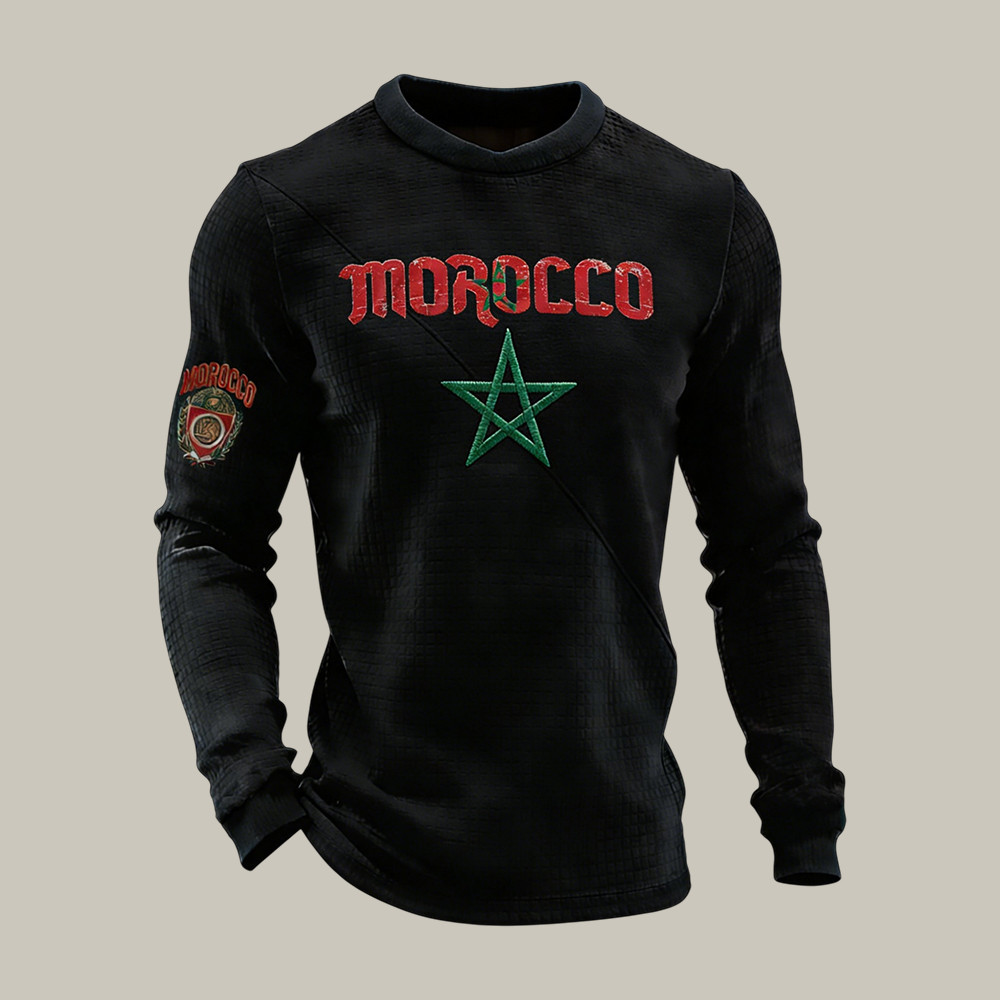 Morocco 2026 FIFA World Cup Long Sleeve Shirt Soccer Apparel Game Day For Husband