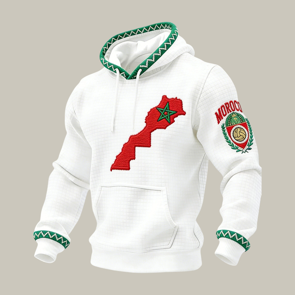 Morocco Moroccan Pride Flag Map Hoodie FIFA World Cup 2026 Apparel Soccer Lover Present