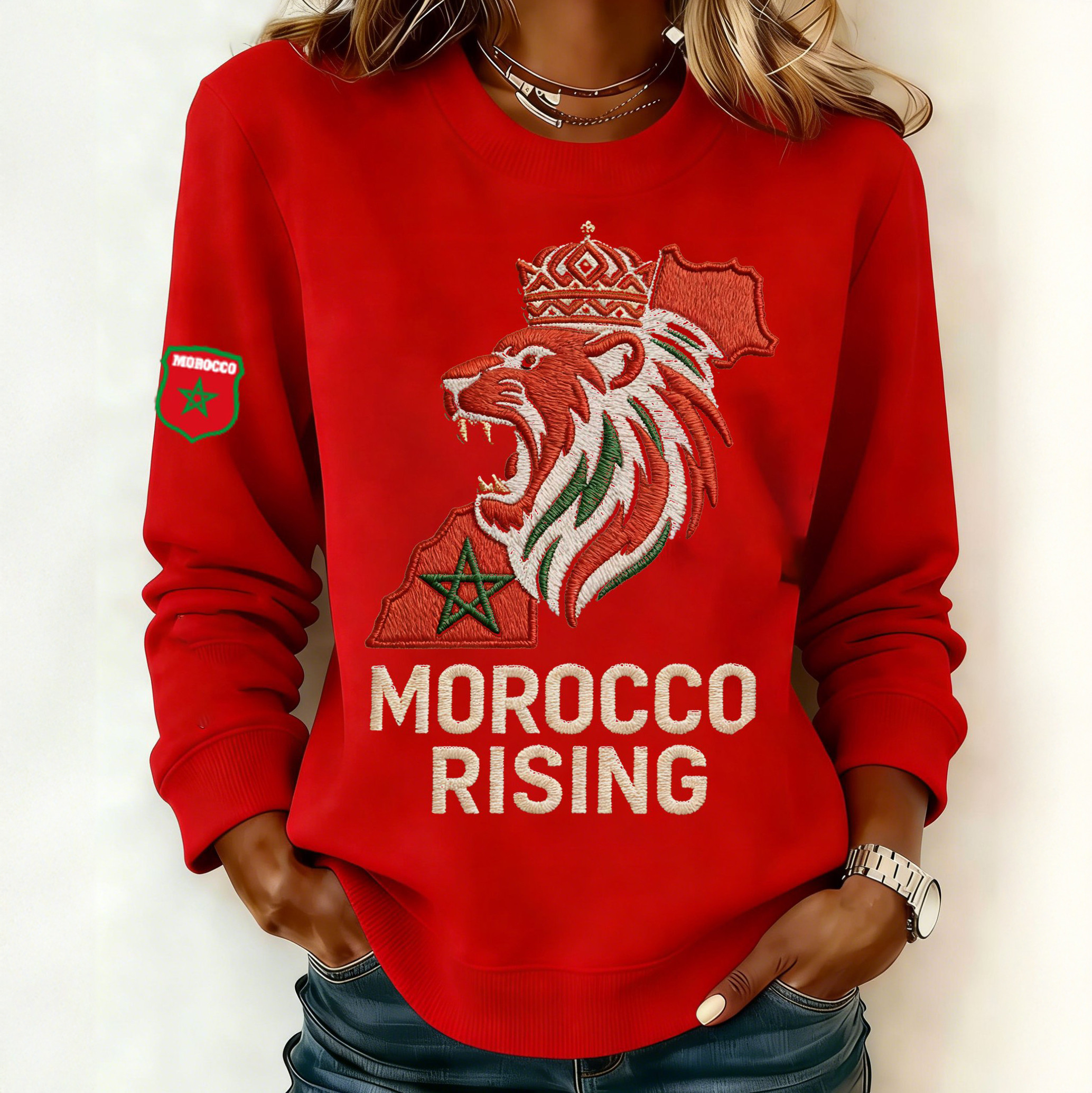 Morocco Rising World Cup Sweatshirt World Cup 2026 Group Stage Matches Apparel