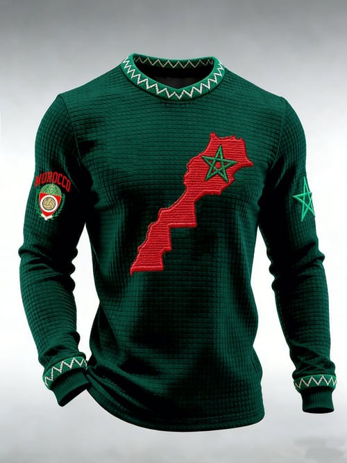 Morocco World Cup 2026 Merch Moroccan Pride Flag Long Sleeve Shirt Game Day Attire