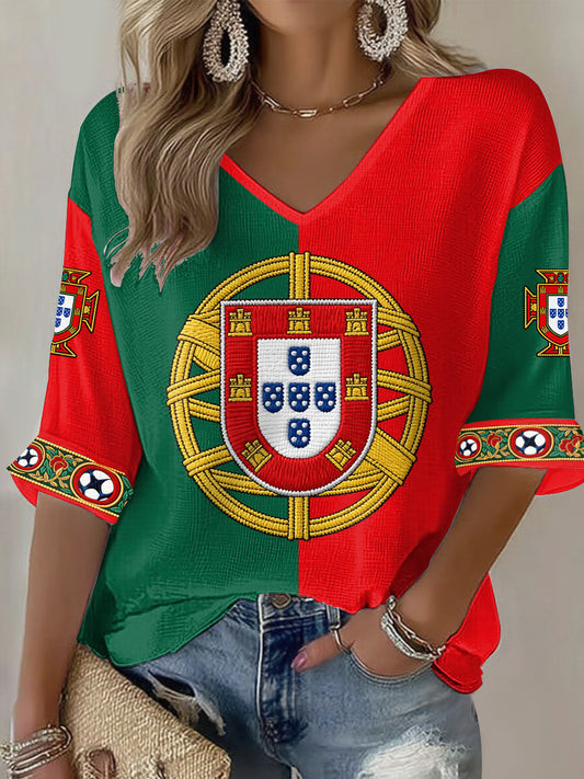 Portugal World Cup 2026 V-Neck Long Sleeve Shirt Portugal National Football Team Outfits