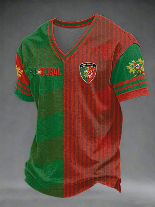 Portugal World Cup 2026 V-Neck Shirt World Cup Merch For Soccer Players
