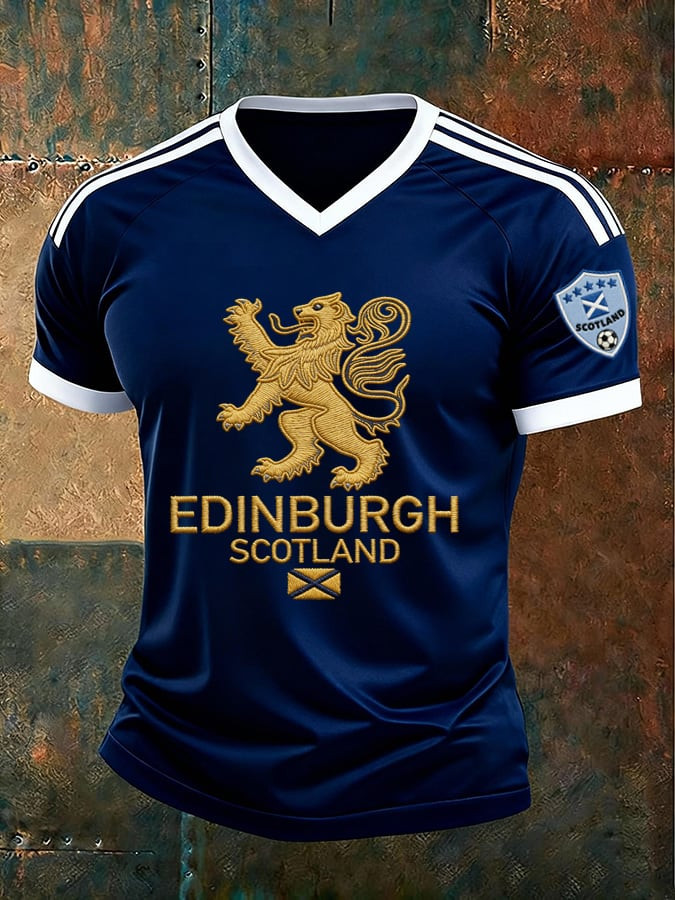 Scotland FIFA World Cup 2026 Merch Edinburgh Scotland V-Neck Shirt Soccer Lovers Gifts