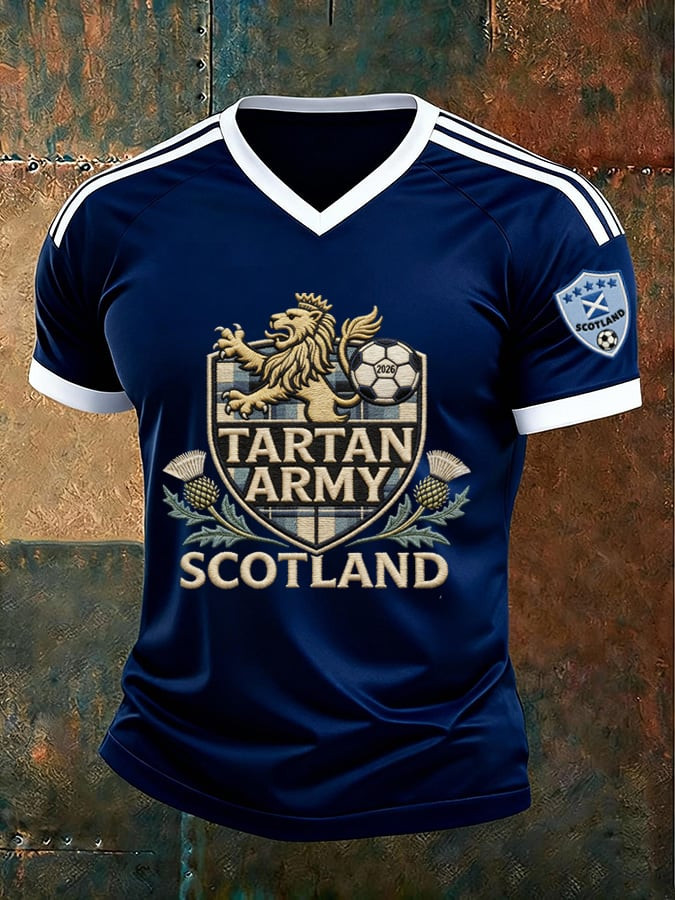 Scotland FIFA World Cup 2026 Merch The Tartan Army V-Neck Shirt Scotland Team Fan Gifts