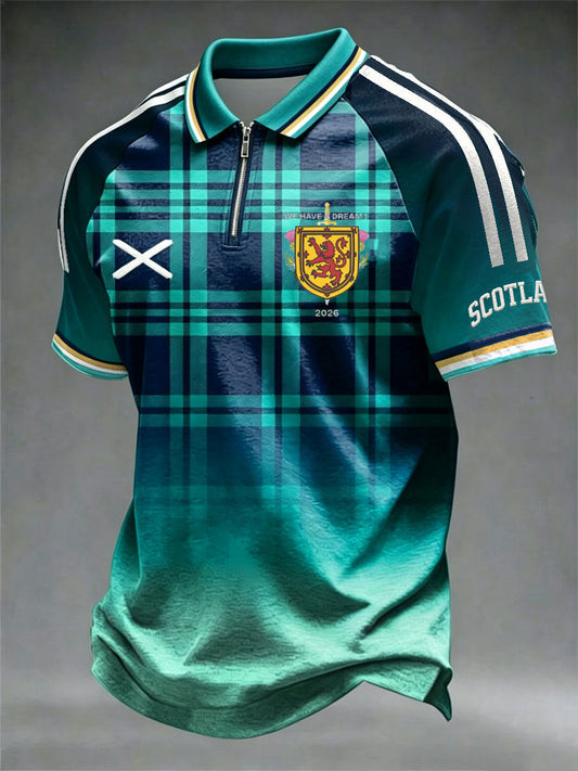 Scotland FIFA World Cup 2026 Merch We Have Dream 2026 Zip Polo Shirt Soccer Lovers Gifts
