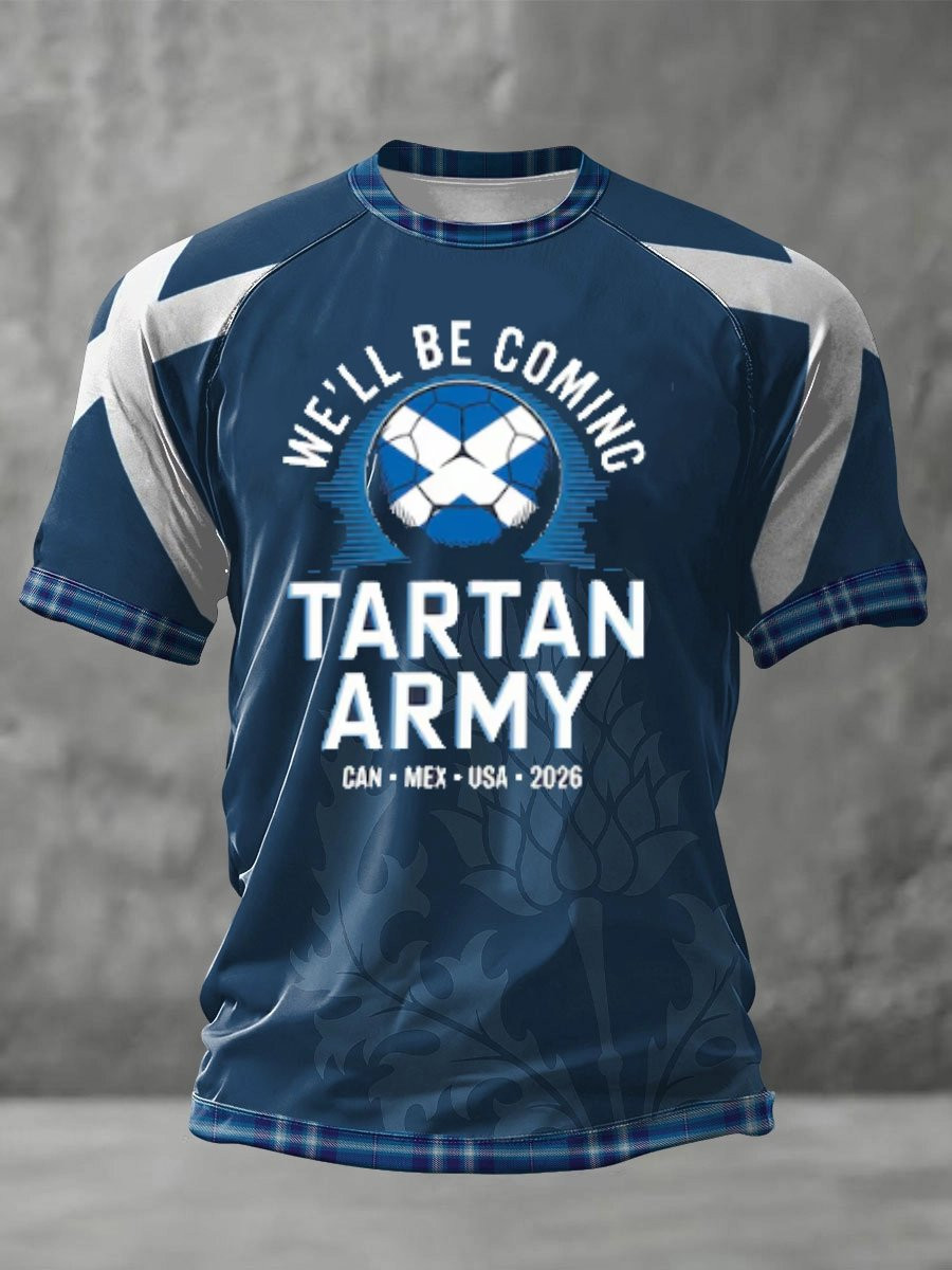 Scotland FIFA World Cup 2026 Merch We'll Be Coming Tartan Army Shirt Soccer Lovers Gifts