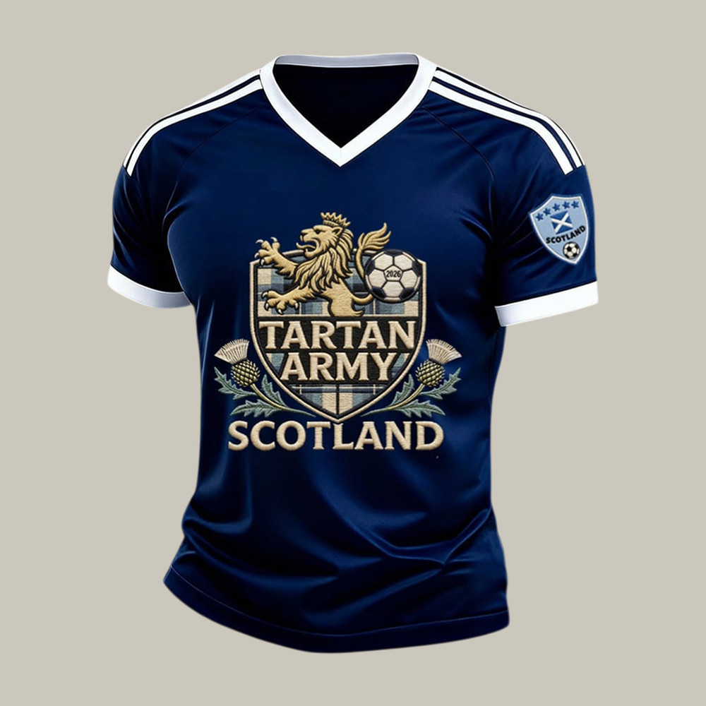 Scotland FIFA World Cup Team V-Neck Shirt Scotland Tartan Army Shirt Soccer Fan Gear