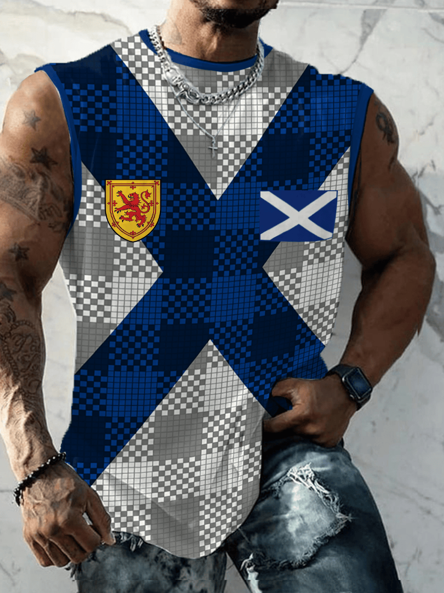 Scotland World Cup 2026 Apparel Tartan Army Tank Top World Cup Outfits For Men