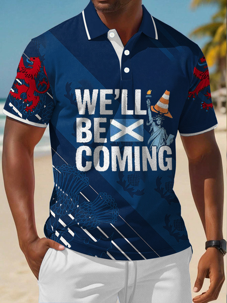 Scotland World Cup 2026 Clothes We'll Be Coming Polo Shirt For Team Scotland Fan