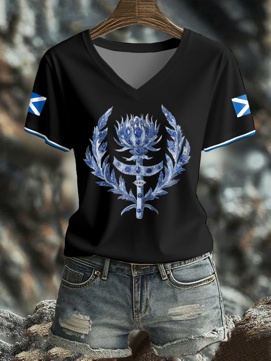 Scotland World Cup 2026 Clothing Soccer Game Day V-Neck Shirt For Soccer Lovers