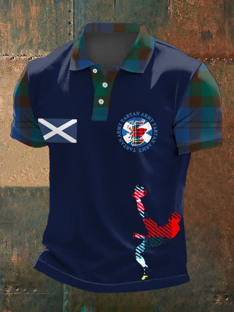 Scotland World Cup 2026 Clothing Tartan Army Polo Shirt Scotland Team Apparel Soccer Gifts