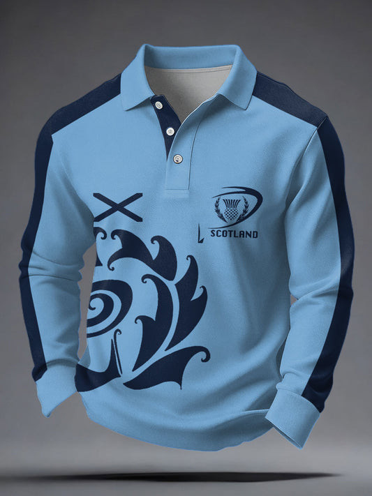 Scotland World Cup 2026 Merch Game Day Long Sleeve Polo Shirt Soccer Lovers Gifts