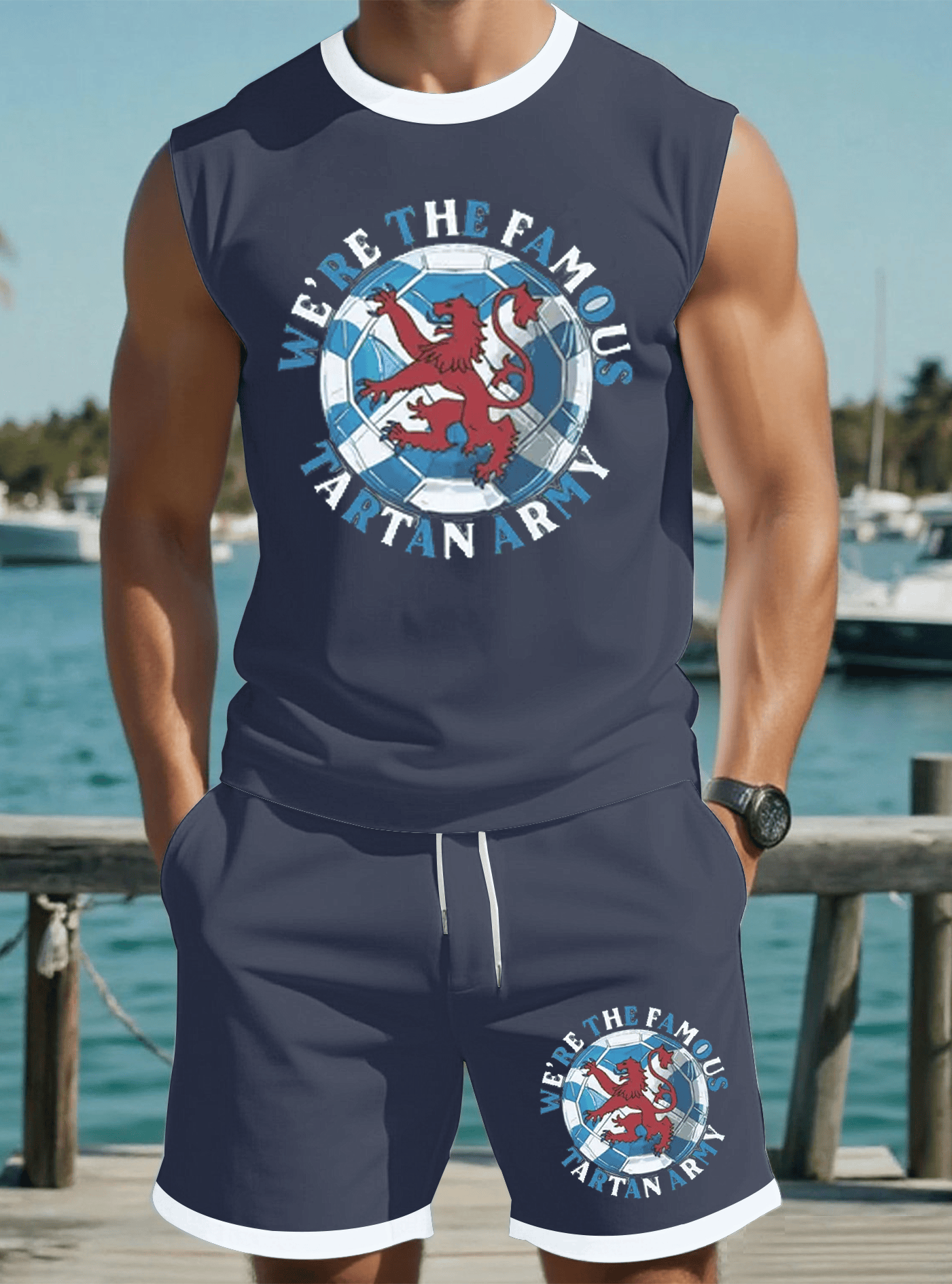 Scotland World Cup 2026 Merch We're The Famous Tartan Army Tank Top And Shorts Gifts Idea