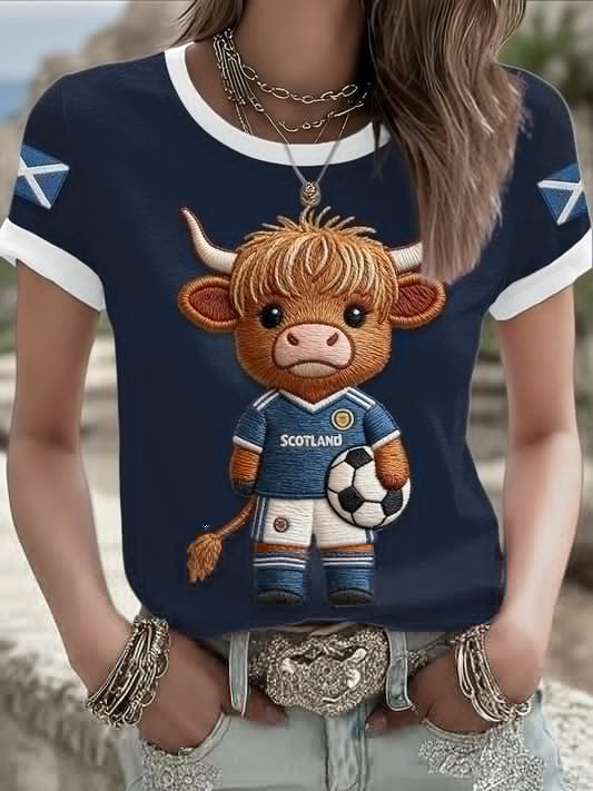Scotland World Cup 2026 Shirt Highland Cow Soccer Tee For World Cup Lovers