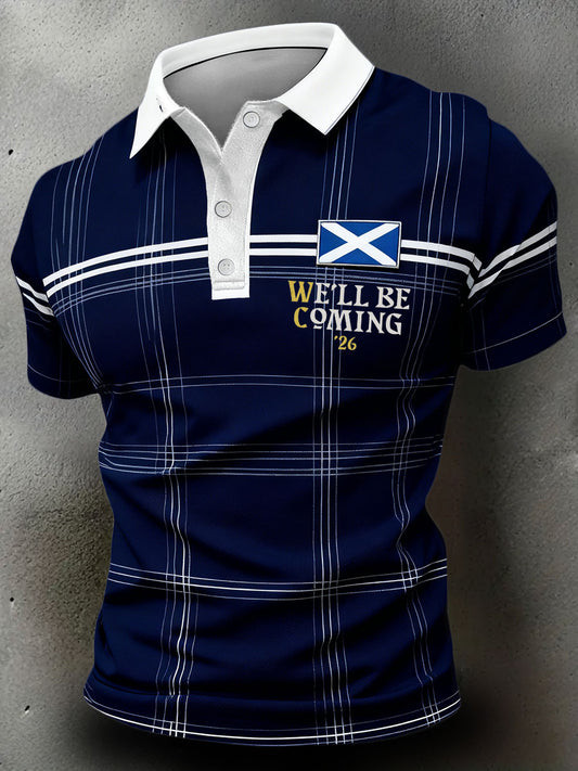 Scotland World Cup We'll Be Coming 26 Polo Shirt Game Day Apparel World Cup Fan Gifts
