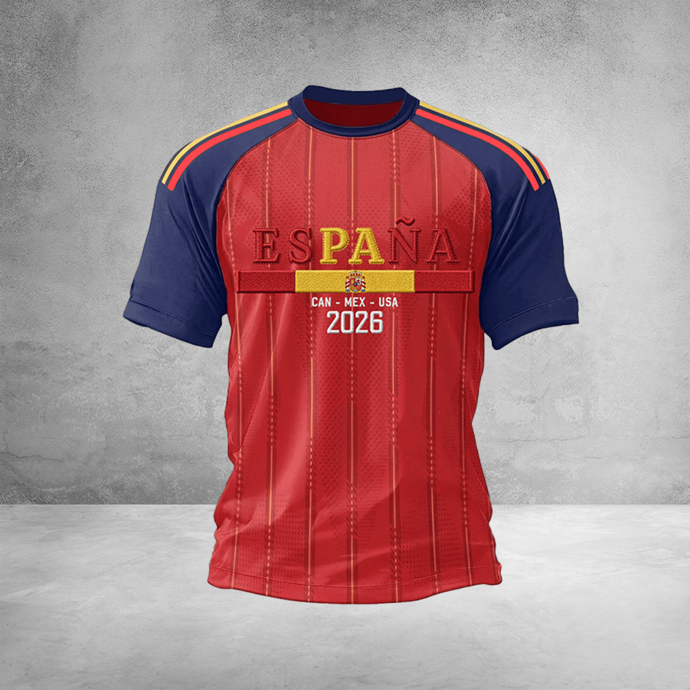 Spain World Cup 2026 Shirt Espana Can US Mex Tee Soccer Teams Clothing Fan Gifts