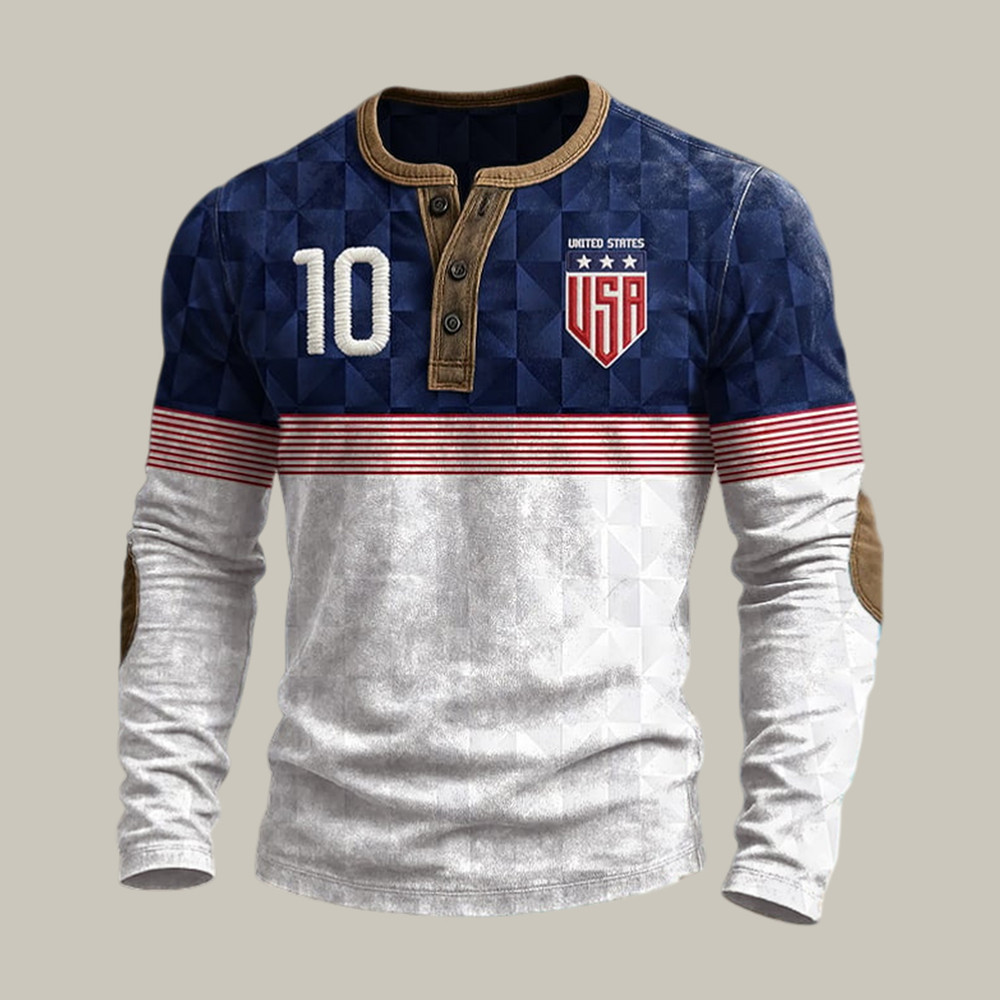 USA 2026 FIFA World Cup Button Long Sleeve Shirt Soccer Apparel Father's Day Gift
