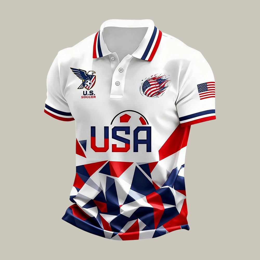 USA FIFA World Cup 2026 Eagle Polo Shirt American Flag World Cup Clothes Unique For Fan