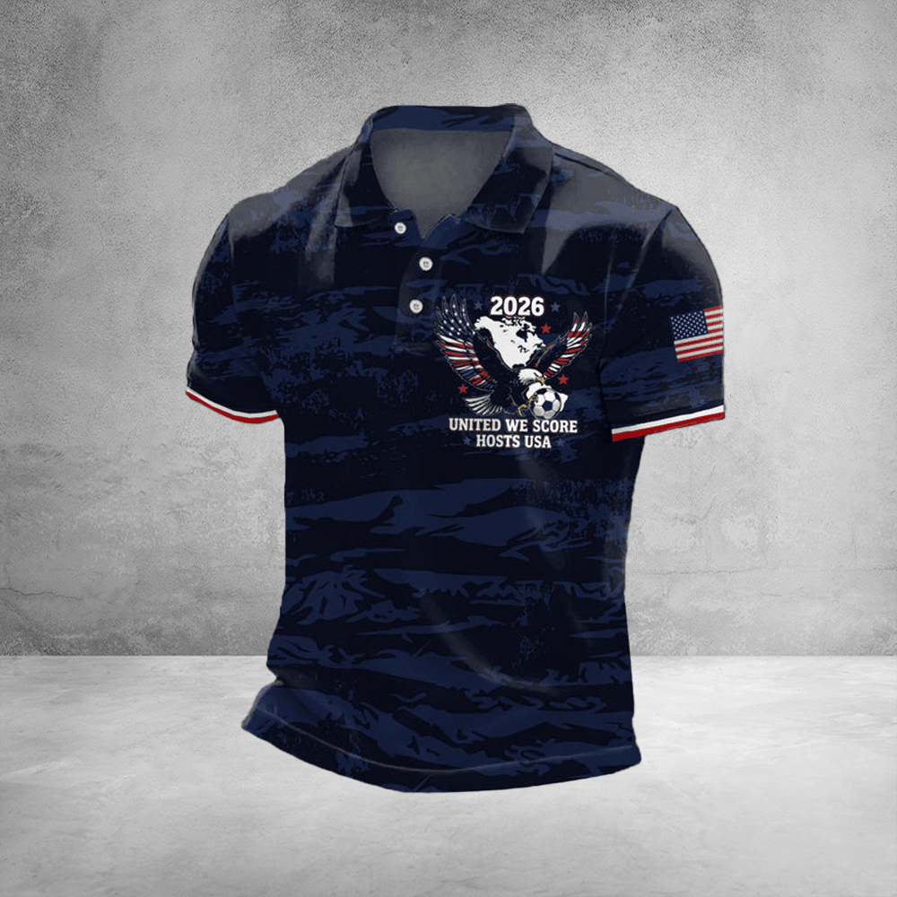USA FIFA World Cup 2026 Polo Shirt United We Score Host Polos US Men's Soccer Apparel