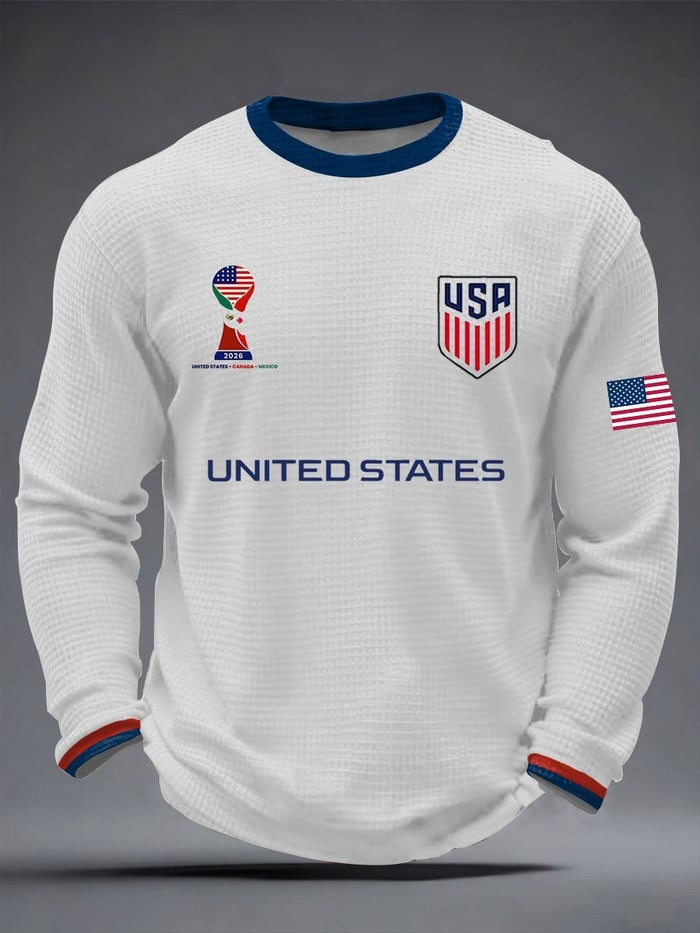 USA Soccer FIFA 2026 World Cup Long Sleeve Shirt Soccer Team USA Merch For Fan White