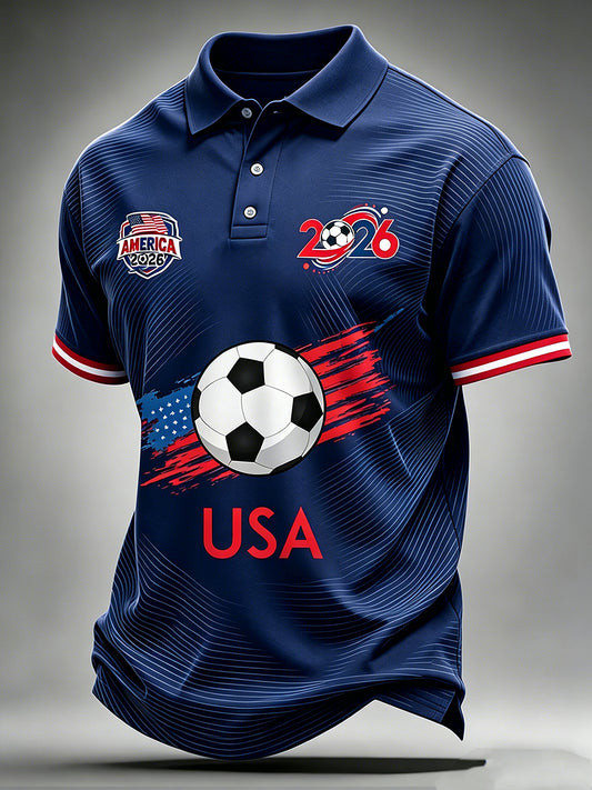 USA World Cup 2026 Football Polo Shirt US Men's Soccer Apparel Soccer Fan Gifts