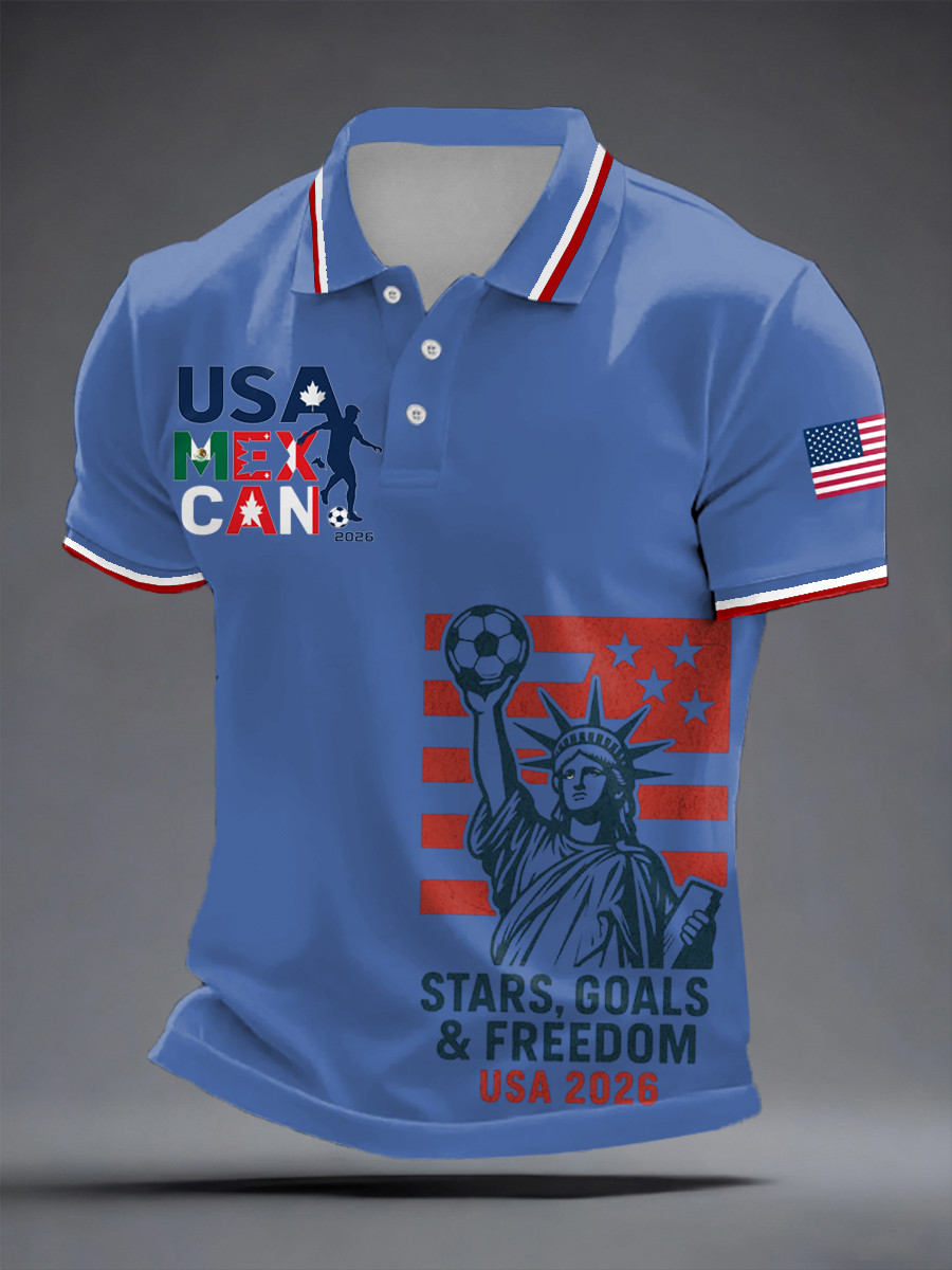USA World Cup 2026 Polo Shirt Stars Goals And Freedom Shirt For World Cup Lovers