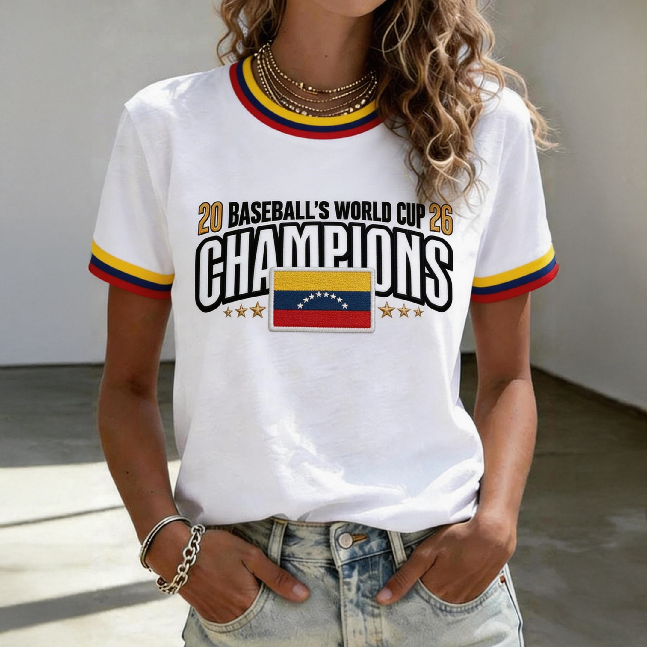Venezuela 2026 Baseball's World Cup Champions T-Shirt WBC Match Clothes For Mother's Day
