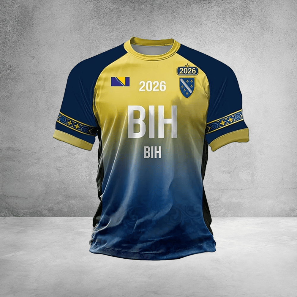 World Cup 2026 Bosnia Shirt BIH Soccer Clothing FIFA Apparel For World Cup Fan