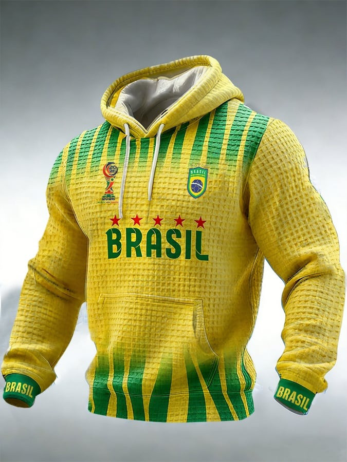 World Cup 2026 Brazil Merch Team Brazil Game Day Hoodie Soccer Apparel For Men