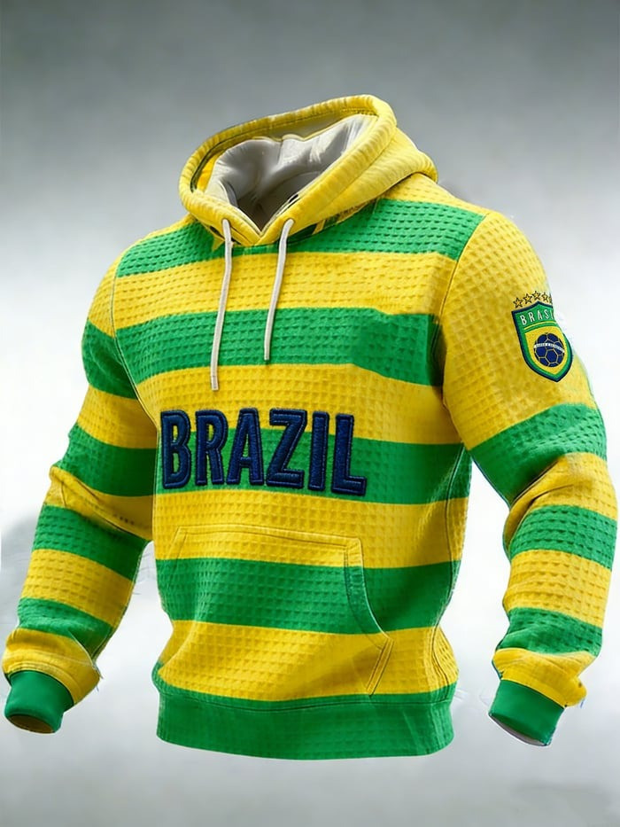 World Cup 2026 Brazil Merch Team Brazil Soccer Hoodie World Cup Hooded Sweatshirt