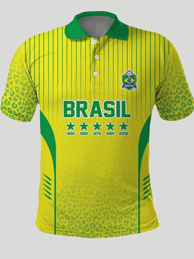 World Cup 2026 Brazil Polo Shirt Brazil National Team Clothing Soccer Fan Gifts Idea