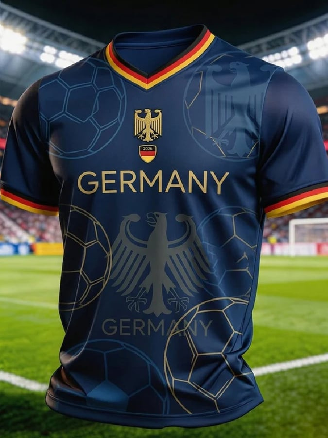World Cup 2026 Germany V-Neck Shirt Germany World Cup Team Apparel Football Themed Gifts