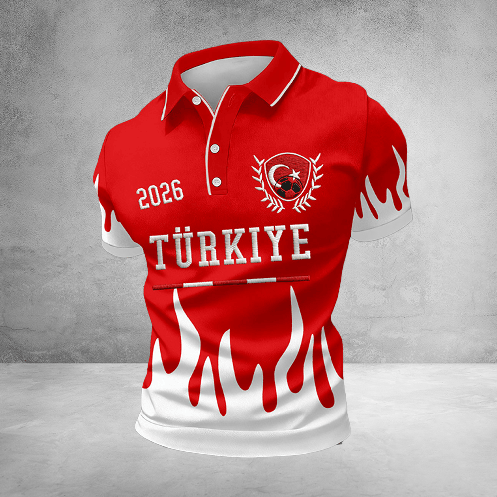 World Cup 2026 Turkey Polo Shirt Turkey Soccer Outfits Cool For Boyfriend