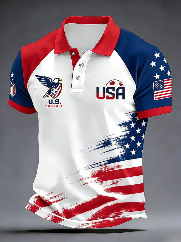 World Cup 2026 USA Merch Eagle USA Soccer Polo Shirt Game Day Outfits Soccer Fan Gifts