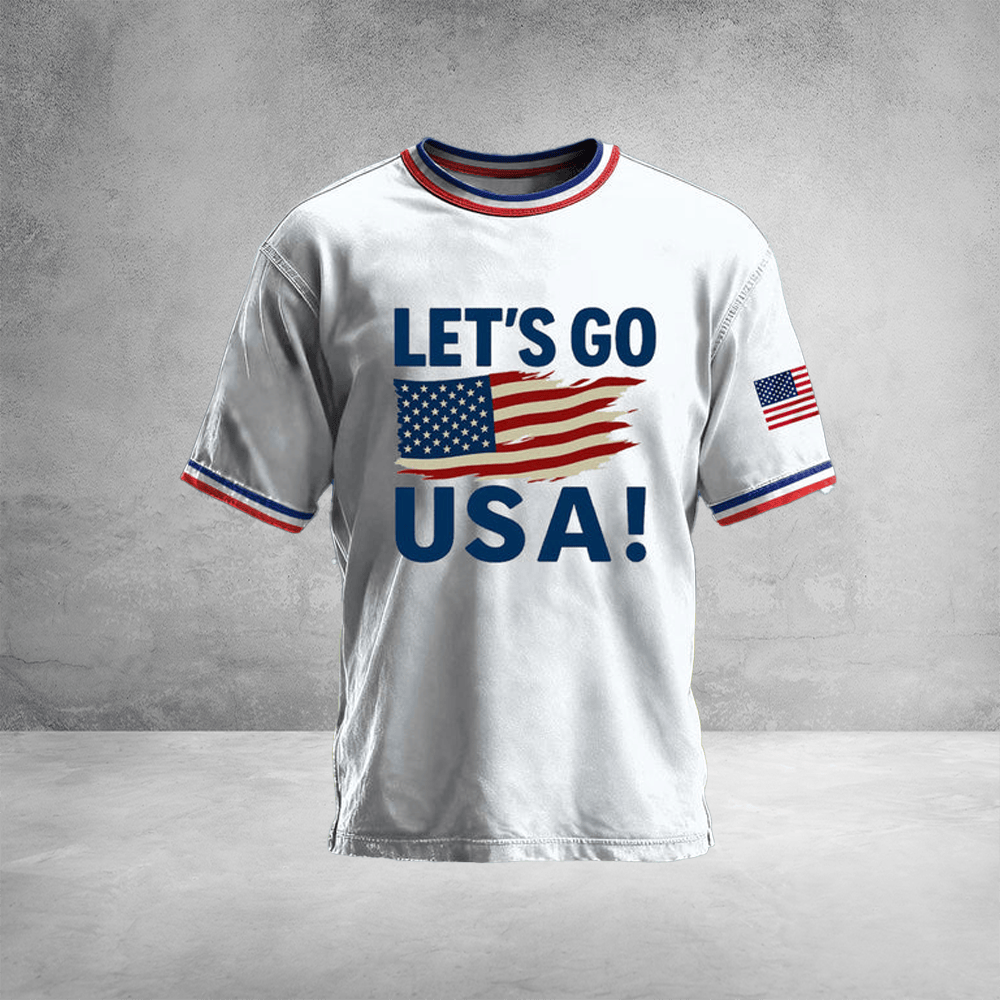 World Cup 2026 USA Shirt Let's Go USA Tee Men's Soccer Attire For Sport Players