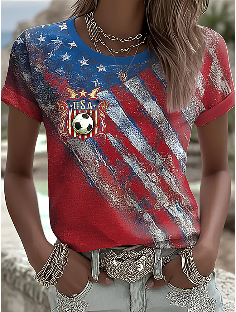 World Cup 2026 USA Shirt USA Soccer Apparel FIFA Merch Patriotic For Women