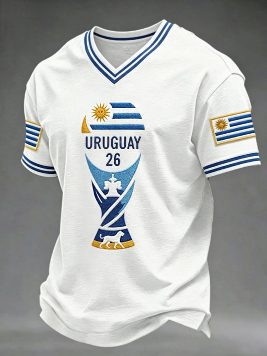 World Cup 2026 Uruguay V-Neck Shirt Uruguay World Cup Apparel For Football Fan