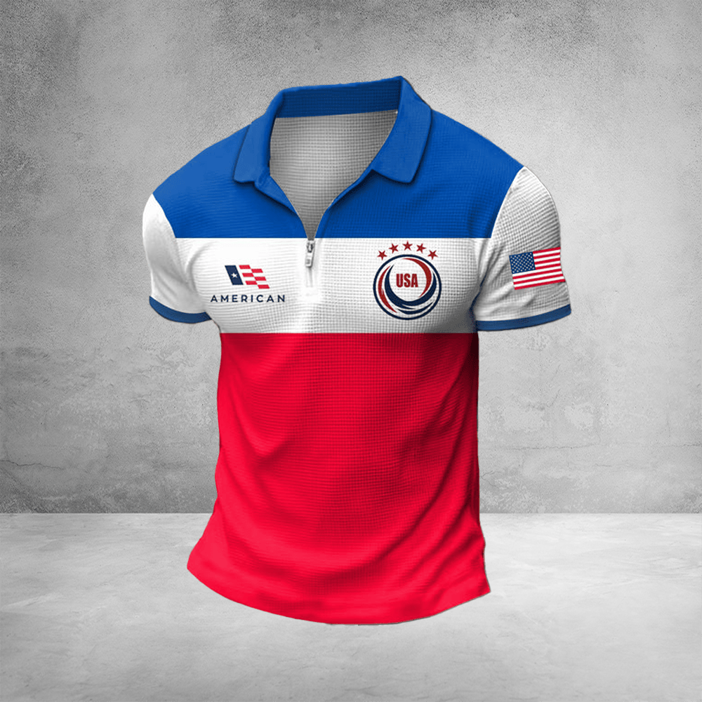 World Cup In America 2026 Zip Polo Shirt USA Soccer Merchandise For FIFA Fan