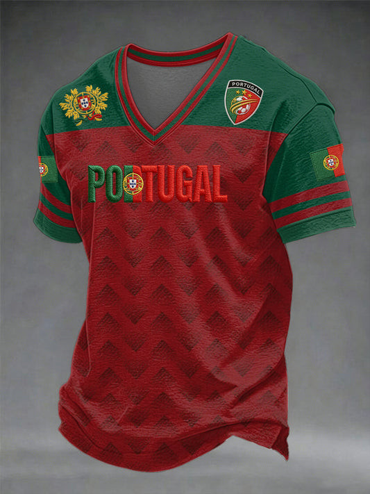 World Cup Portugal 2026 V-Neck Shirt Portugal Soccer Attire Cool Fan Gears Idea