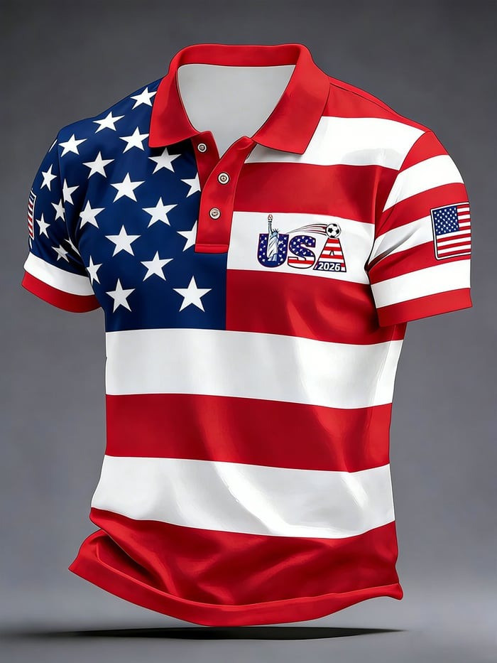 World Cup USA 2026 Merch Eagle USA Soccer Polo Shirt Soccer Lovers Apparel For Men
