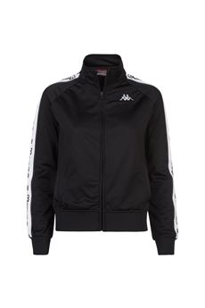 felpa kappa nera strisce bianche