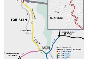 UK Road Maps - Abergavenny Map