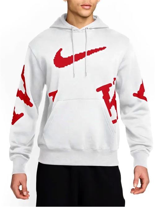 Club Fleece - Felpa uomo - bianco/rosso NIKE | IH4258100