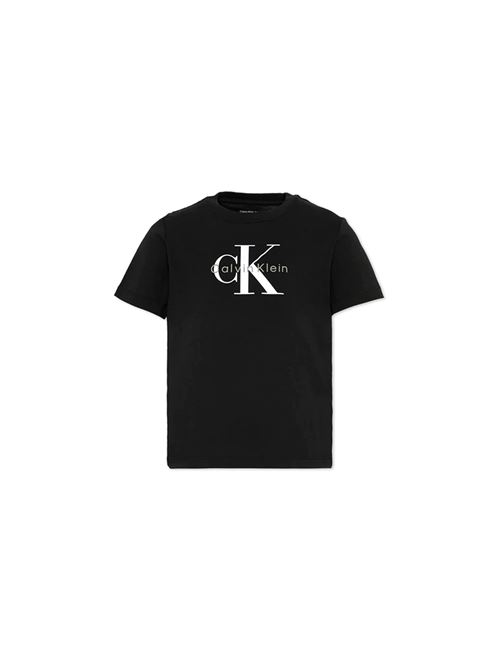 Monogram SS - T-Shirt bambino - nero CALVIN KLEIN | IU0IU00715TBEH